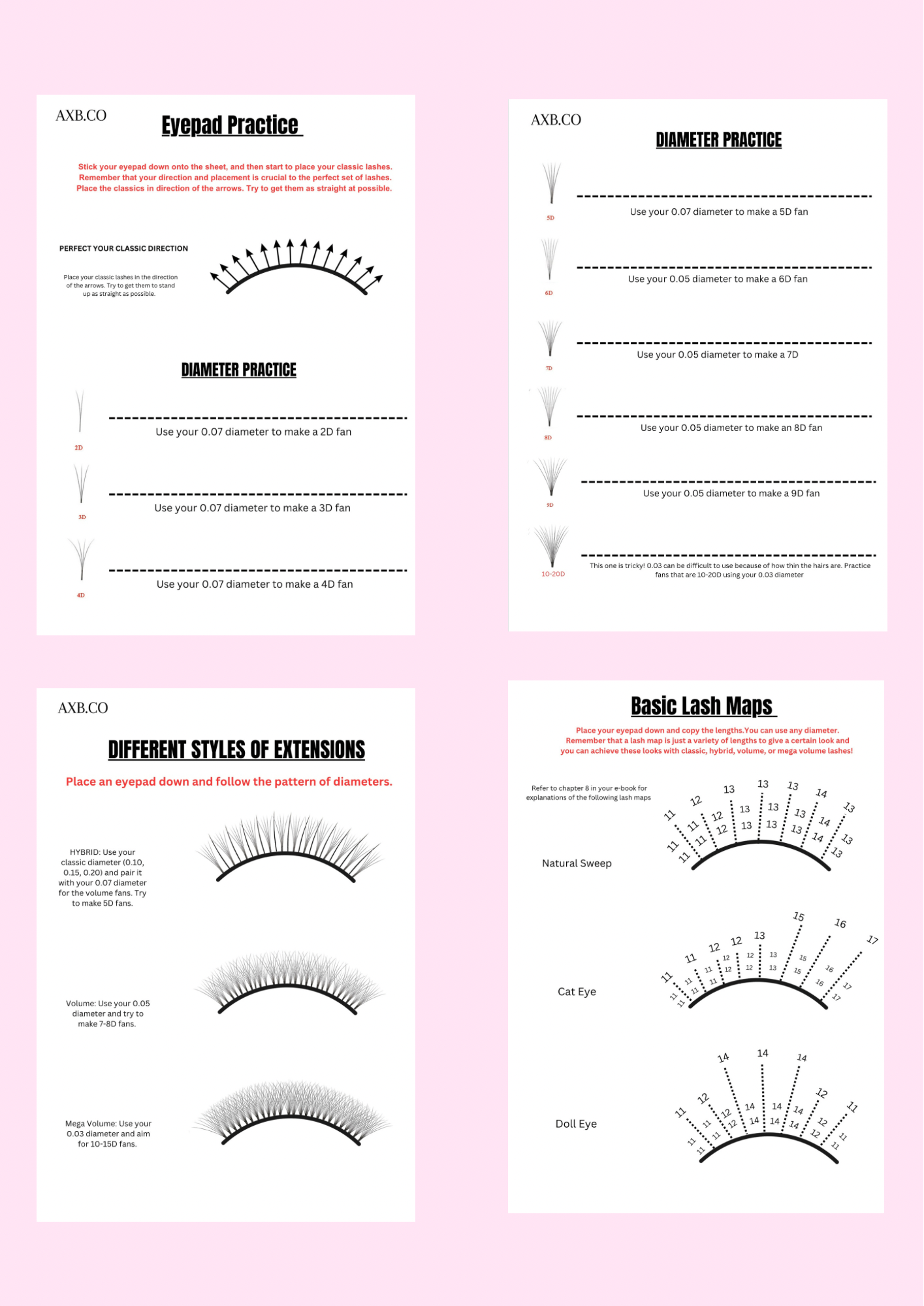 Practice Lash Sheets