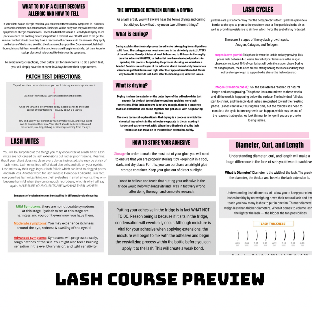 BEGINNER LASH COURSE+CERTIFICATION